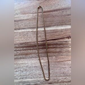 Gold Tone Cuban Link Chain Necklace (11 inch long)